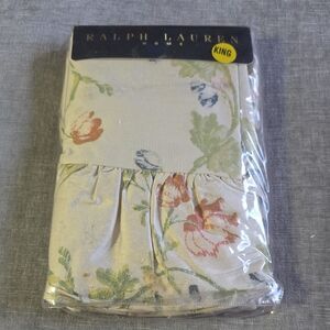 Ralph Lauren Cream Floral King Pillow Shams with Pastel Blooms